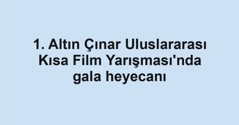 1. Altın Çınar Uluslararası Kısa Film Yarışması'nda gala heyecanı