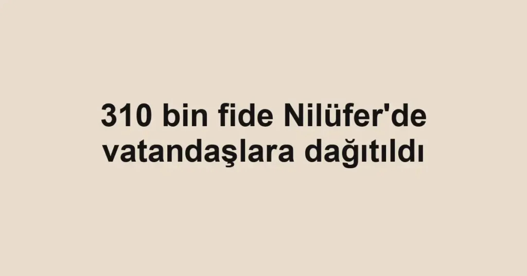 310 bin fide Nilüfer'de vatandaşlara dağıtıldı