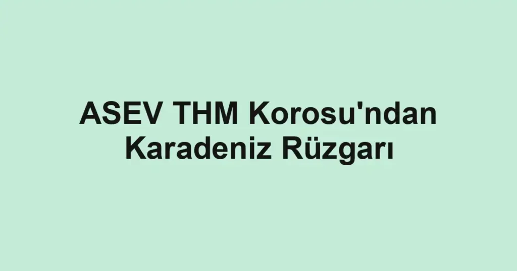 ASEV THM Korosu'ndan Karadeniz Rüzgarı