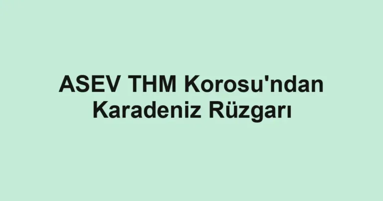 ASEV THM Korosu'ndan Karadeniz Rüzgarı