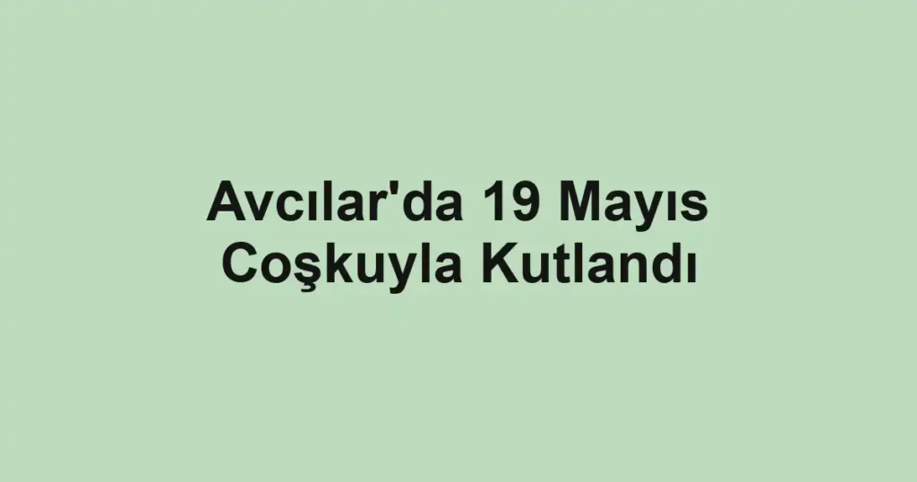 Avcılar'da 19 Mayıs Coşkuyla Kutlandı