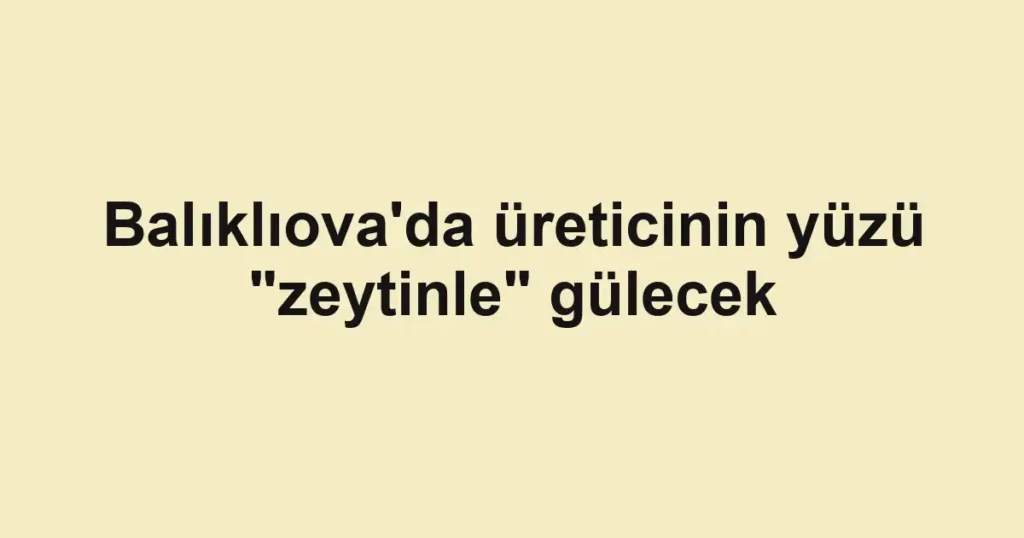 Balıklıova'da üreticinin yüzü "zeytinle" gülecek