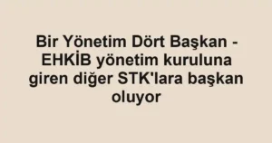 Bir Yönetim Dört Başkan - EHKİB yönetim kuruluna giren diğer STK'lara başkan oluyor