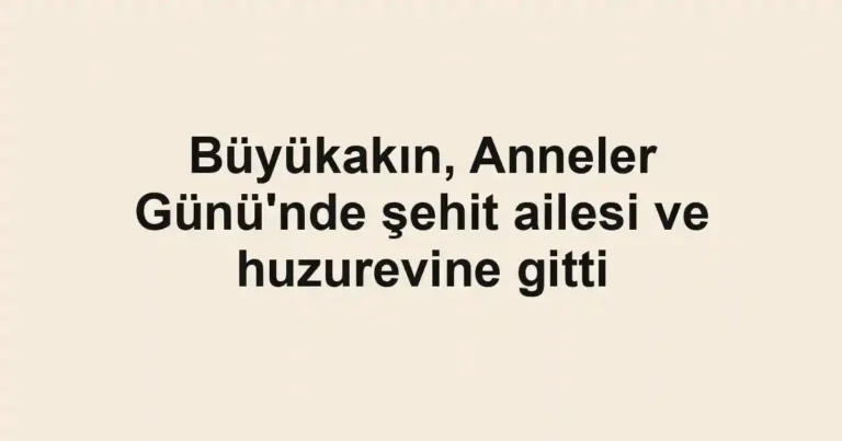 Büyükakın, Anneler Günü'nde şehit ailesi ve huzurevine gitti