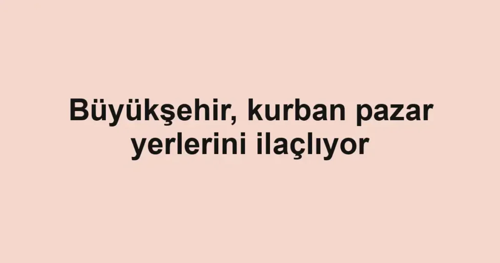 Büyükşehir, kurban pazar yerlerini ilaçlıyor