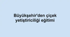 Büyükşehir'den çiçek yetiştiriciliği eğitimi