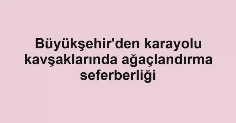 Büyükşehir'den karayolu kavşaklarında ağaçlandırma seferberliği