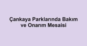 Çankaya Parklarında Bakım ve Onarım Mesaisi