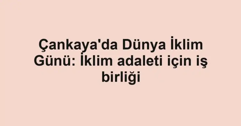 Çankaya'da Dünya İklim Günü: İklim adaleti için iş birliği