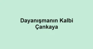Dayanışmanın Kalbi Çankaya