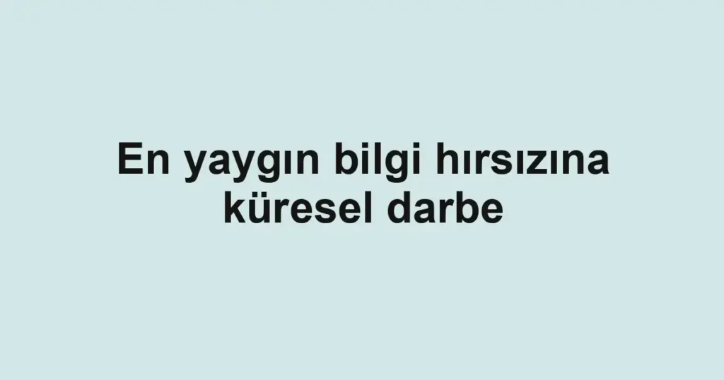 En yaygın bilgi hırsızına küresel darbe