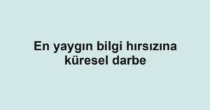 En yaygın bilgi hırsızına küresel darbe