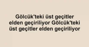 Gölcük'teki üst geçitler elden geçiriliyor Gölcük'teki üst geçitler elden geçiriliyor