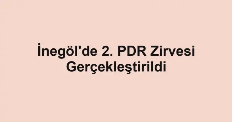 İnegöl'de 2. PDR Zirvesi Gerçekleştirildi
