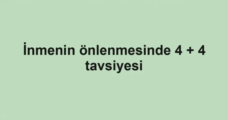 İnmenin önlenmesinde 4 + 4 tavsiyesi