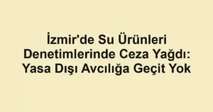 İzmir'de Su Ürünleri Denetimlerinde Ceza Yağdı: Yasa Dışı Avcılığa Geçit Yok