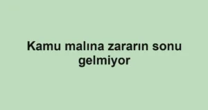Kamu malına zararın sonu gelmiyor