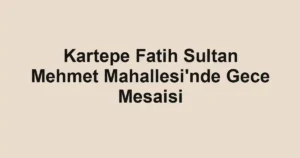 Kartepe Fatih Sultan Mehmet Mahallesi'nde Gece Mesaisi
