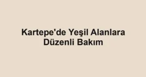 Kartepe'de Yeşil Alanlara Düzenli Bakım