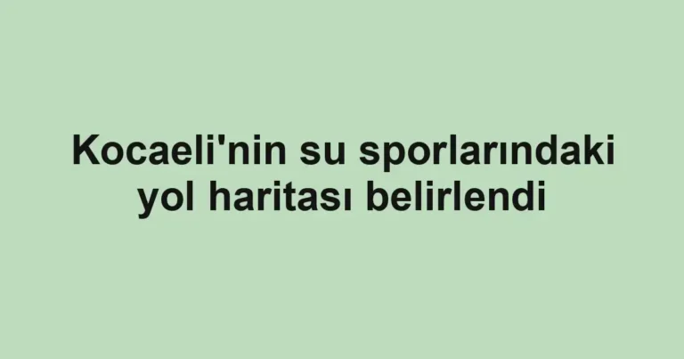 Kocaeli'nin su sporlarındaki yol haritası belirlendi