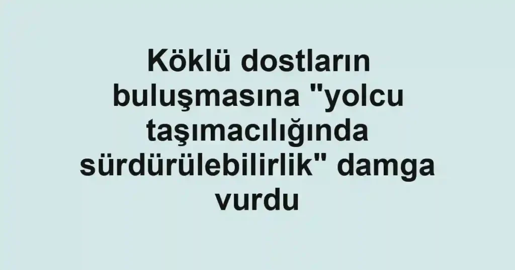 Köklü dostların buluşmasına "yolcu taşımacılığında sürdürülebilirlik" damga vurdu