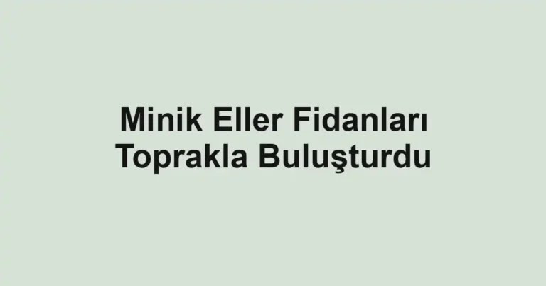 Minik Eller Fidanları Toprakla Buluşturdu