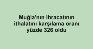 Muğla'nın ihracatının ithalatını karşılama oranı yüzde 326 oldu