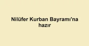 Nilüfer Kurban Bayramı'na hazır