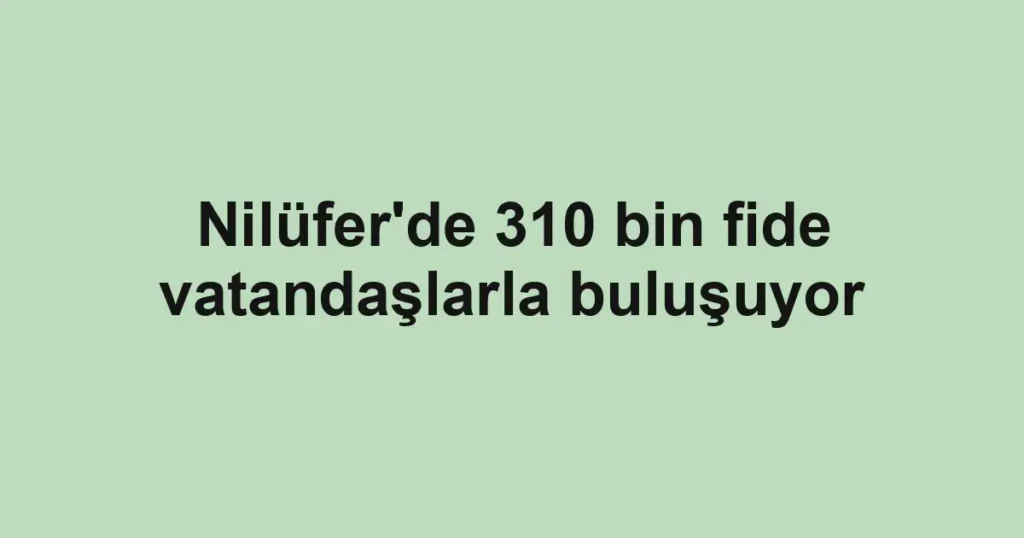 Nilüfer'de 310 bin fide vatandaşlarla buluşuyor