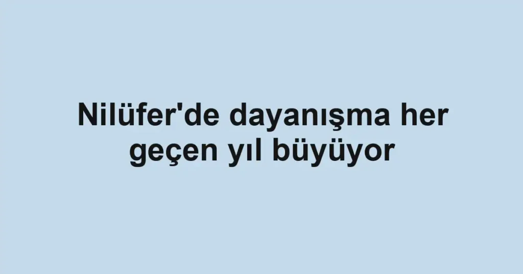 Nilüfer'de dayanışma her geçen yıl büyüyor