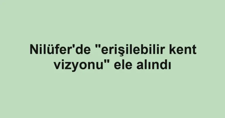 Nilüfer'de "erişilebilir kent vizyonu" ele alındı