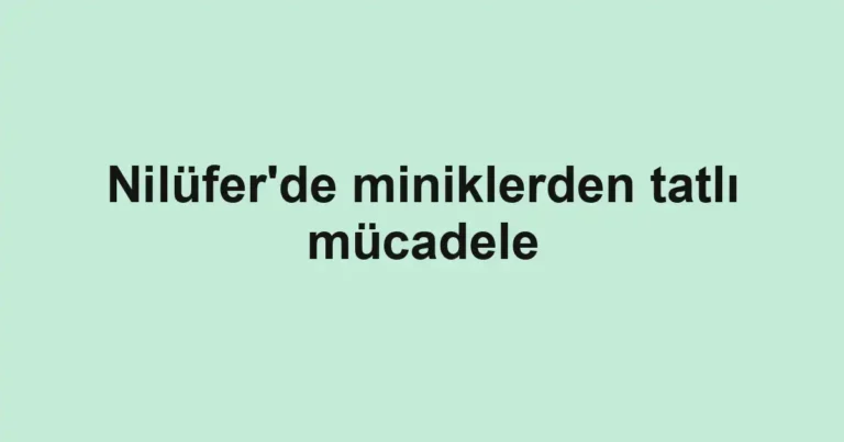 Nilüfer'de miniklerden tatlı mücadele