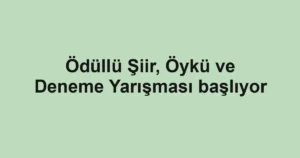 Ödüllü Şiir, Öykü ve Deneme Yarışması başlıyor