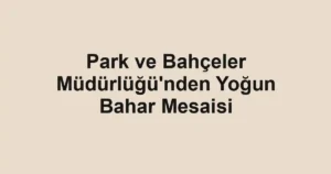 Park ve Bahçeler Müdürlüğü'nden Yoğun Bahar Mesaisi
