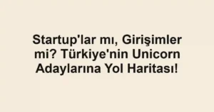 Startup'lar mı, Girişimler mi? Türkiye'nin Unicorn Adaylarına Yol Haritası!