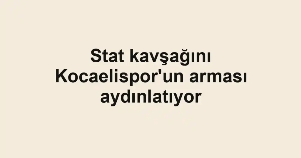 Stat kavşağını Kocaelispor'un arması aydınlatıyor