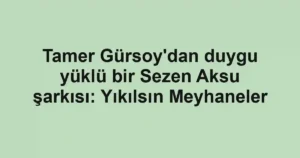 Tamer Gürsoy'dan duygu yüklü bir Sezen Aksu şarkısı: Yıkılsın Meyhaneler