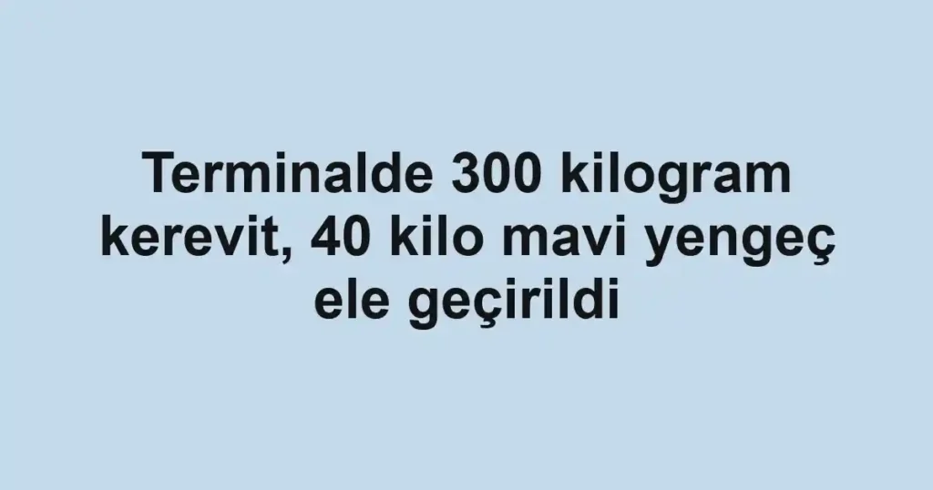 Terminalde 300 kilogram kerevit, 40 kilo mavi yengeç ele geçirildi