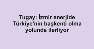 Tugay: İzmir enerjide Türkiye'nin başkenti olma yolunda ilerliyor