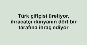 Türk çiftçisi üretiyor, ihracatçı dünyanın dört bir tarafına ihraç ediyor