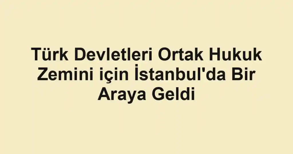 Türk Devletleri Ortak Hukuk Zemini için İstanbul'da Bir Araya Geldi
