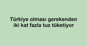 Türkiye olması gerekenden iki kat fazla tuz tüketiyor