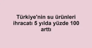 Türkiye'nin su ürünleri ihracatı 5 yılda yüzde 100 arttı