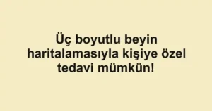Üç boyutlu beyin haritalamasıyla kişiye özel tedavi mümkün!