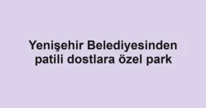 Yenişehir Belediyesinden patili dostlara özel park